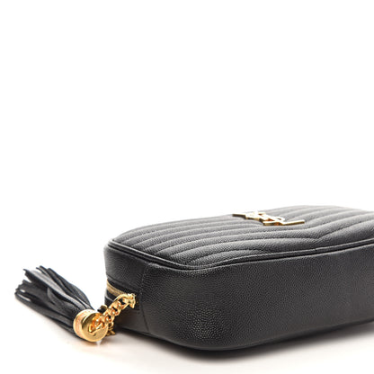 Saint Laurent Grain De Poudre Matelasse Monogram Mini Lou Camera Bag Black 8 of 11