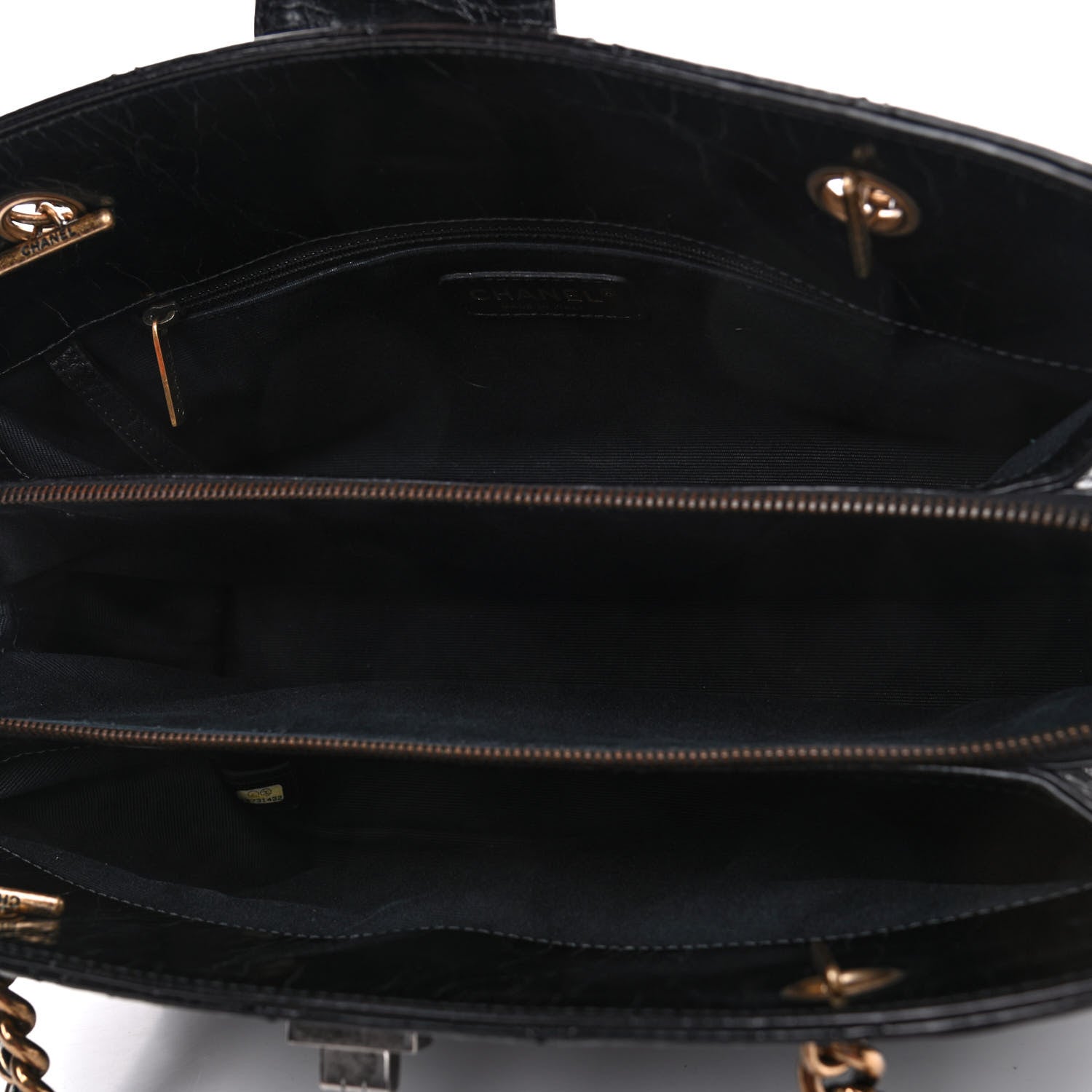 Chanel Glazed Crackled Calfskin Small Reissue Tote Black 4 of 4