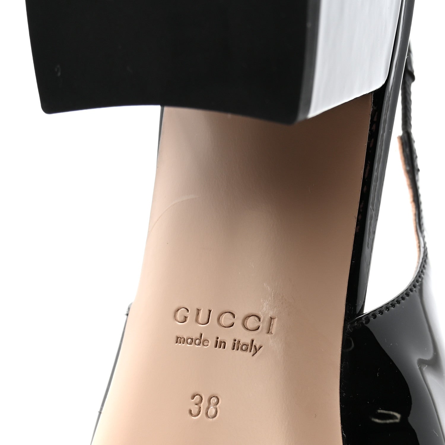 Gucci Patent Womens Horsebit Slingback Pumps 38 Black 7 of 10