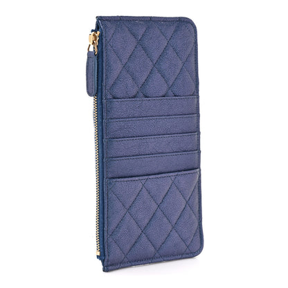 Chanel Iridescent Caviar Quilted Classic iPhone Pouch Dark Blue 3 of 8