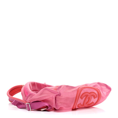 Chanel Mesh Nylon Logo Backpack Pink 4 of 12