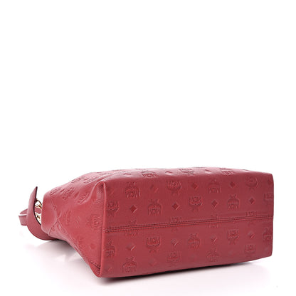 MCM Calfskin Ottomar Monogram Medium Klara Hobo Ruby Red 4 of 10