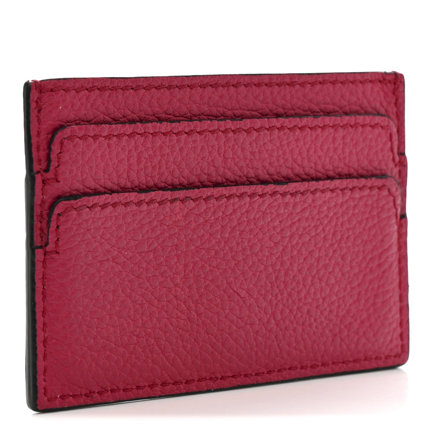Calfskin Skull Card Holder Pink