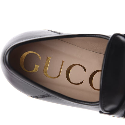 Gucci Malaga Kid Pearl Studded Vegas Platform Loafers 35 Black 8 of 11