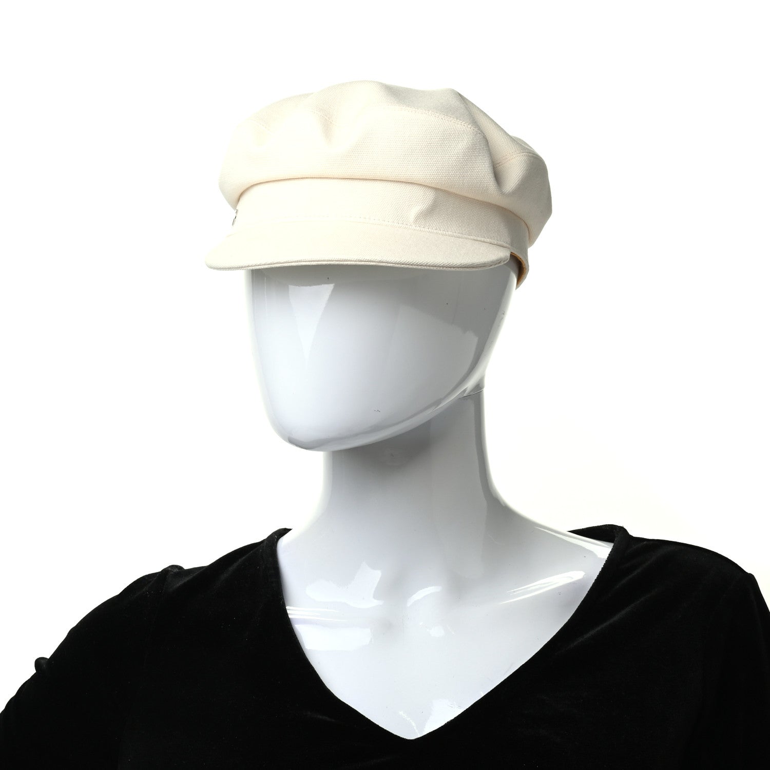 Hermes Cotton Womens Vauban Cap 56 Ecru 2 of 5