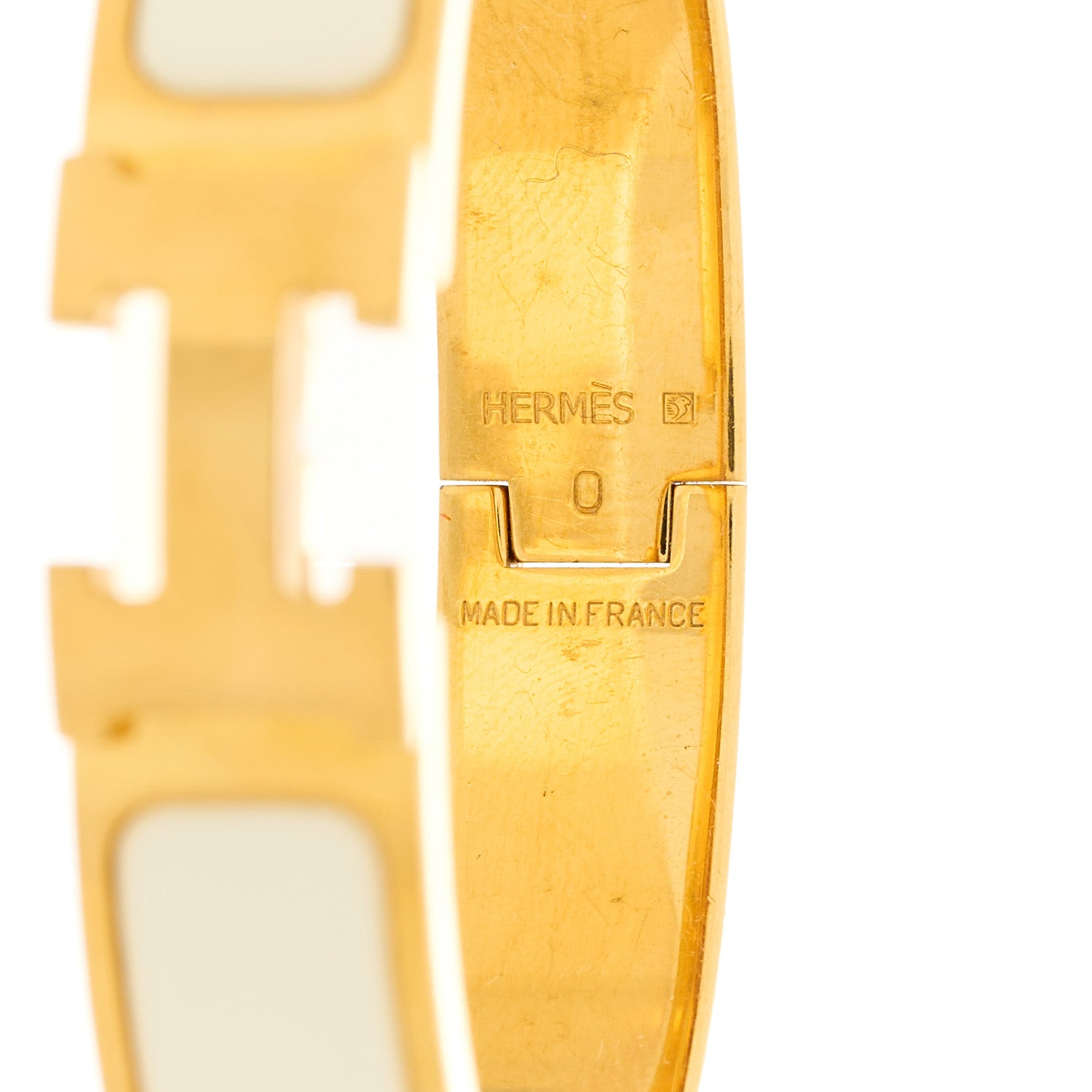 Hermes Enamel Narrow Clic Clac H Bracelet PM Craie 4 of 5