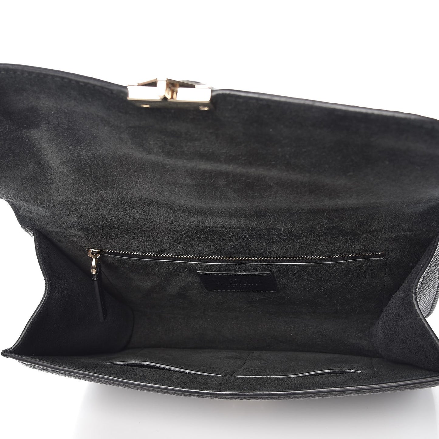 Pebbled Calfskin Medium Glam Lock Rockstud Flap Black