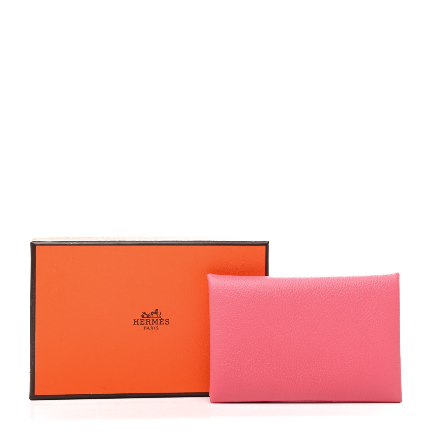 Hermes Evercolor Calvi Card Case Rose Azalee 7 of 7