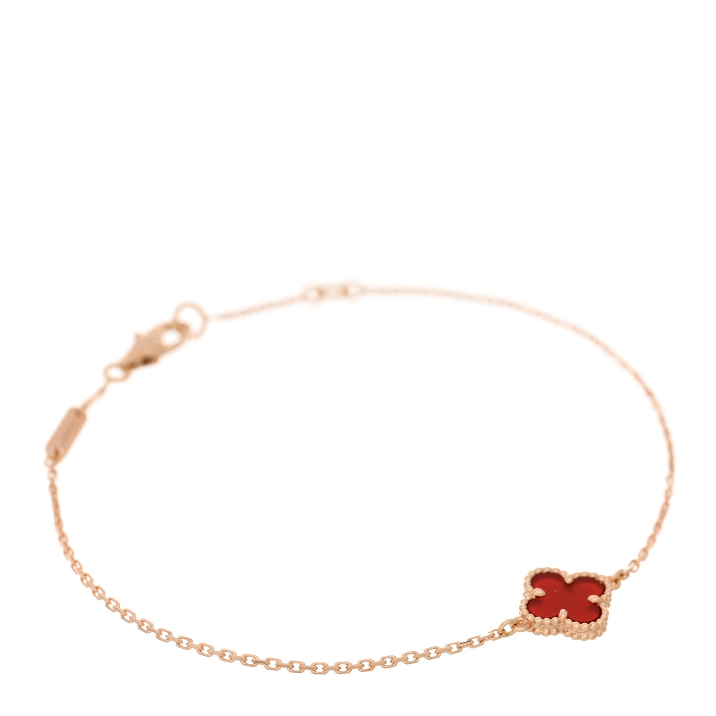 18K Rose Gold Carnelian Sweet Alhambra Bracelet