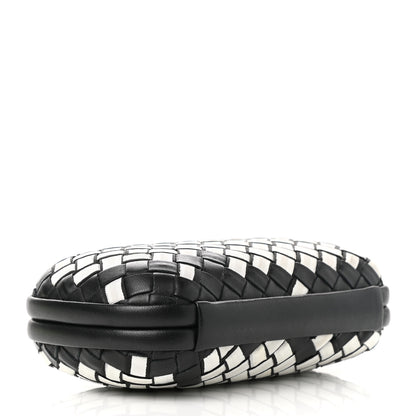 Bottega Veneta Nylon Nappa Intrecciato Knot Clutch Black White 4 of 6