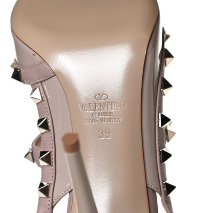 Valentino Garavani Patent Nappa Rockstud Ankle Strap 100mm Pumps 39 Poudre 8 of 13