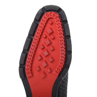Christian Louboutin Suede Calfskin Spikes Champignac Mens Flat Oxfords 44 Black 9 of 10