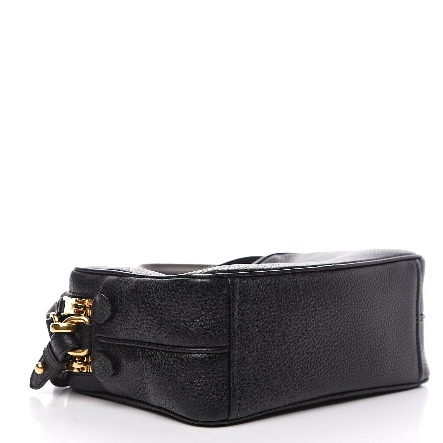 Prada Vitello Daino Medium Double Zip Shoulder Bag Black 3 of 10