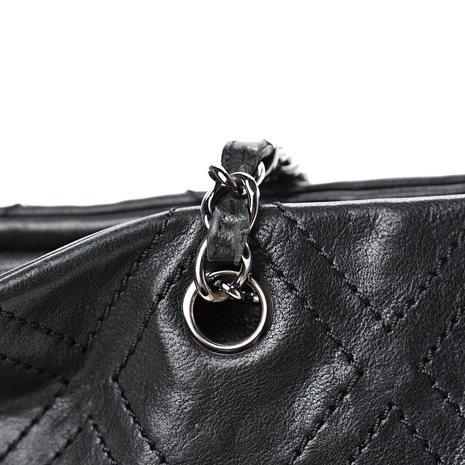 Chanel Calfskin Large Diamond Stitch Tote Black 14 of 14
