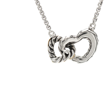 David Yurman Sterling Silver 18K Yellow Gold Belmont Heart Pendant Necklace 4 of 4