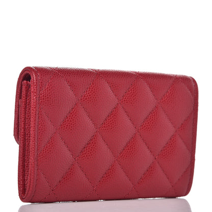 Chanel Caviar Quilted Flap Card Holder Dark Red 3 of 9