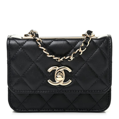 Chanel Lambskin Quilted Trendy CC Card Holder On Chain Black 1 of 7