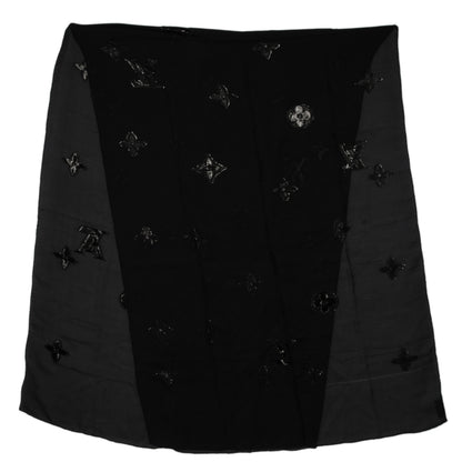 Louis Vuitton Silk Polyamide Glitter Monogram Stole Black 3 of 6