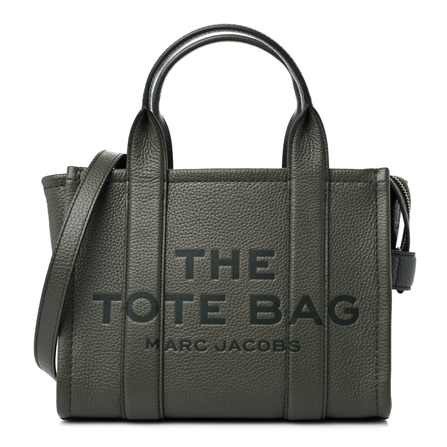 Grained Calfskin Small The Tote Bag Bronze Green