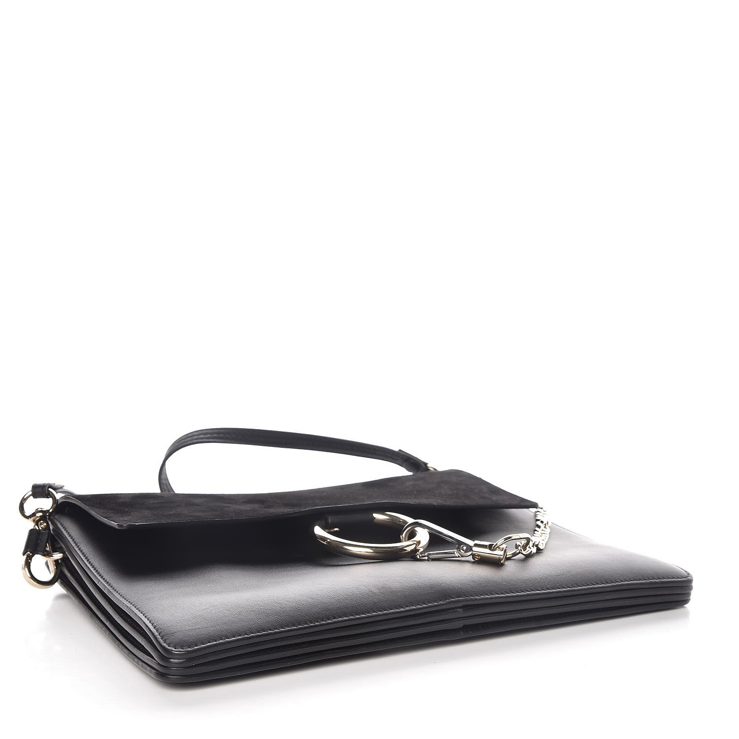 Chloe Suede Calfskin Medium Faye Shoulder Bag Black 4 of 6