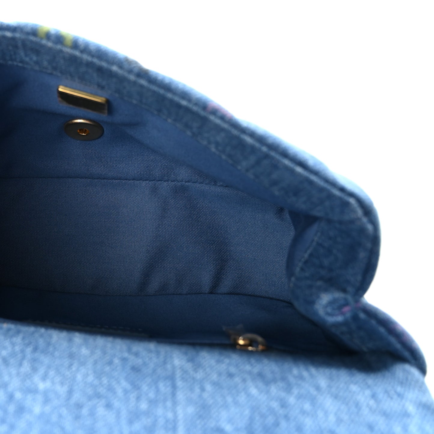Denim Quilted Mini Denim Mood Rectangular Flap Blue Multicolor
