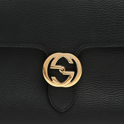 Gucci Dollar Calfskin Medium Interlocking G Top Handle Shoulder Bag Black 8 of 11