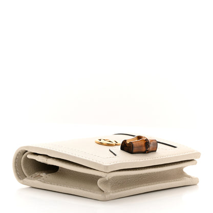 Gucci Wonka Grain Calfskin Diana Card Case Wallet Mystic White 4 of 14