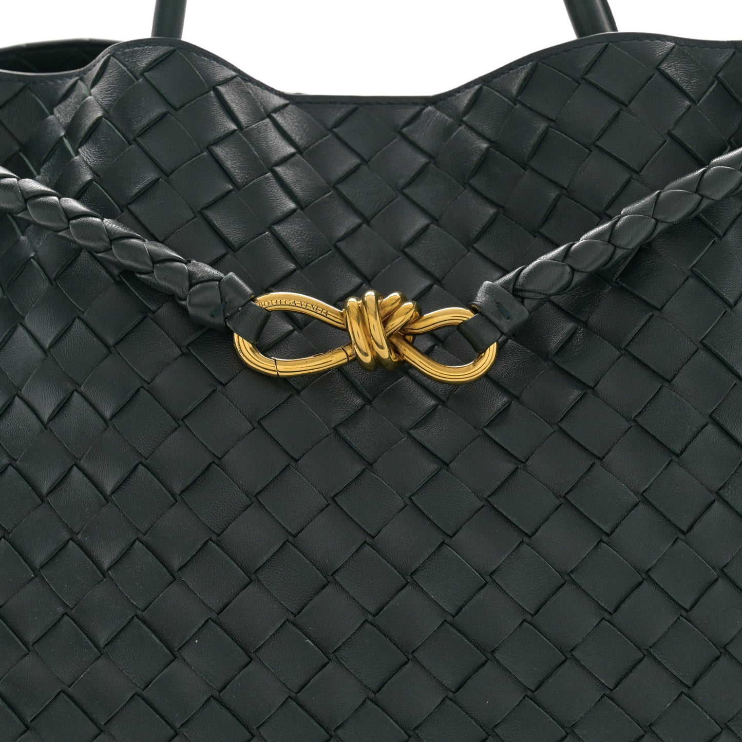 Nappa Intrecciato Large Andiamo Shoulder Bag Inkwell