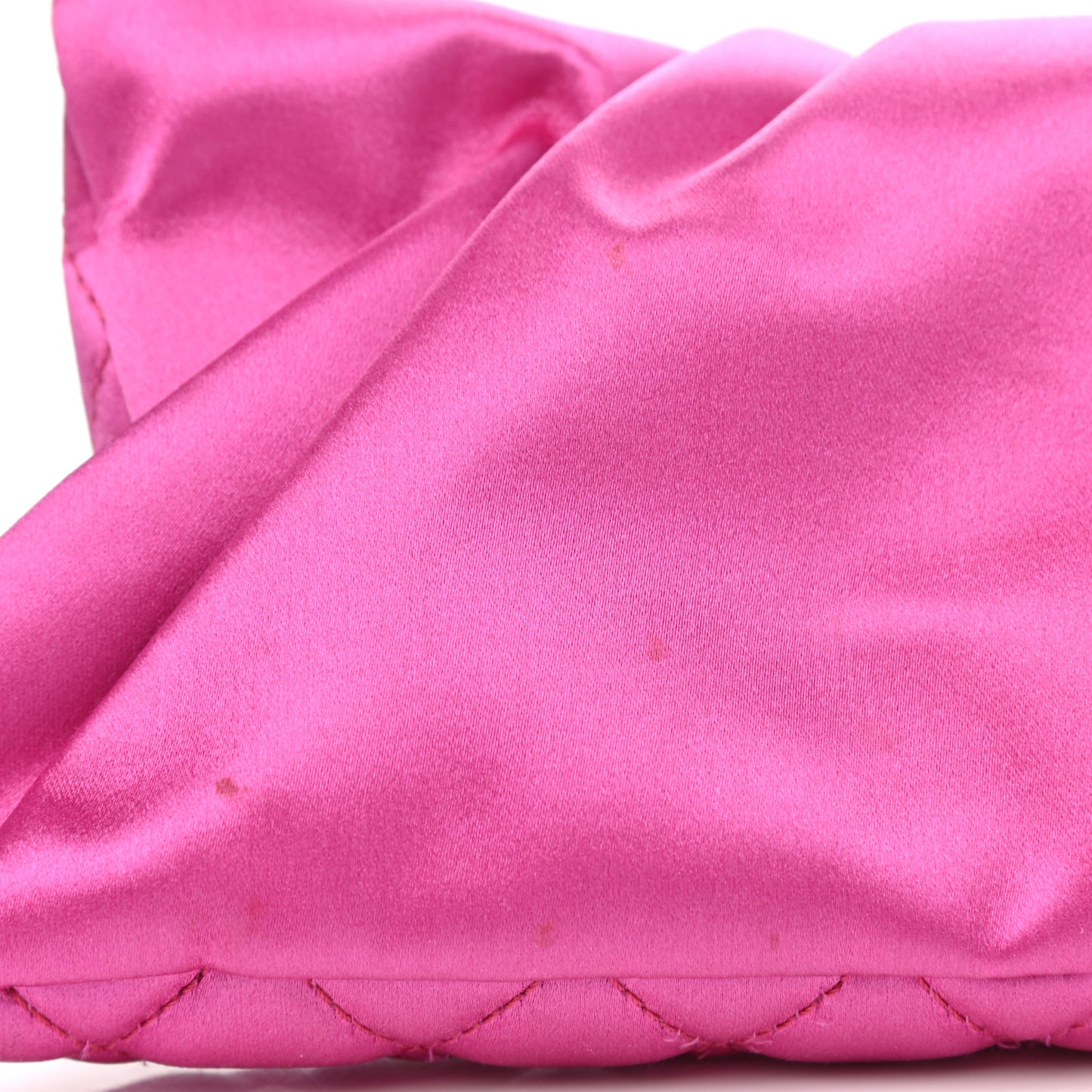 Satin Quilted Flap Clutch Fuchsia