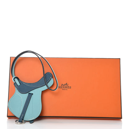 Hermes Swift Paddock Selle Horse Saddle Bag Charm Bleu Atoll Colvert 4 of 4