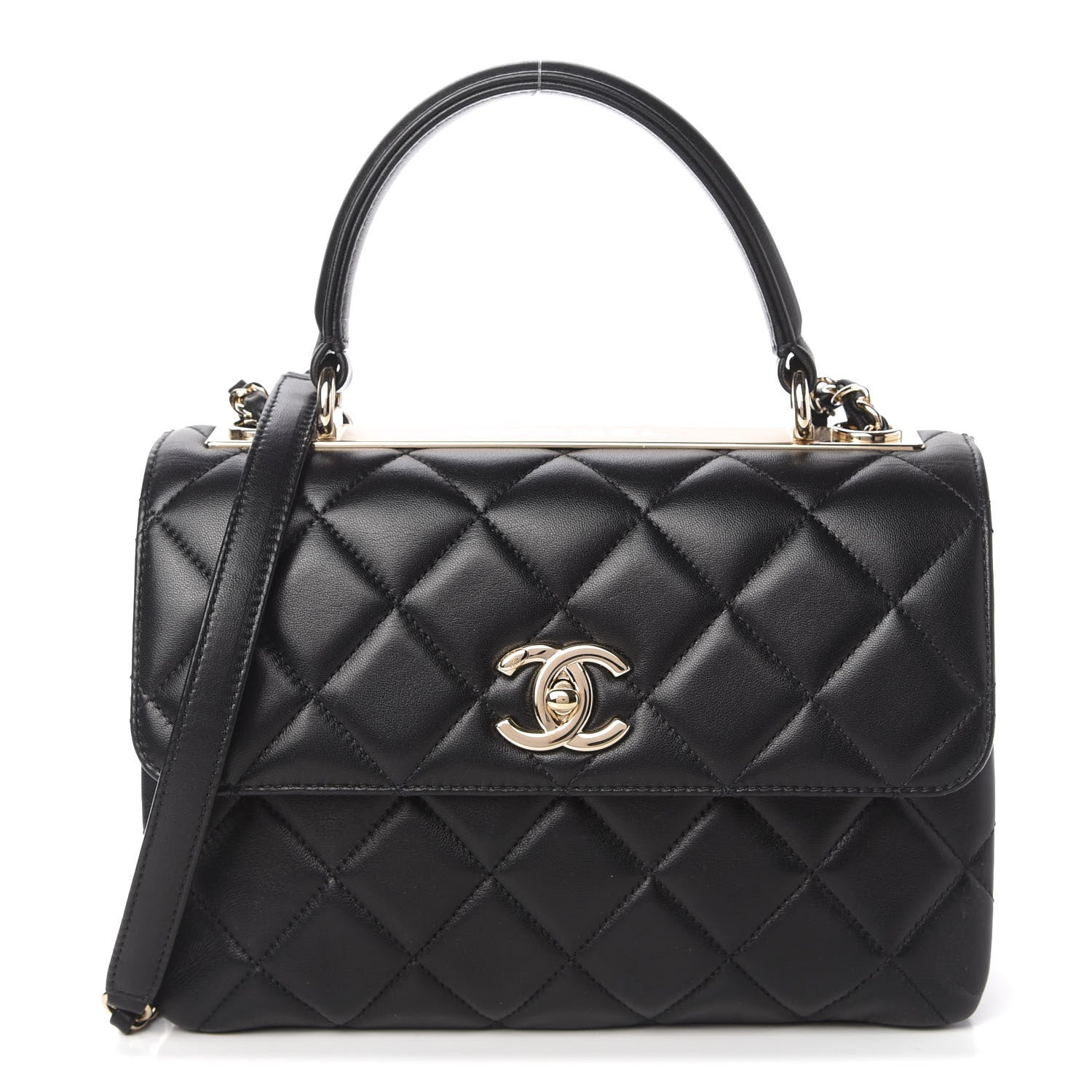 Chanel Lambskin Quilted Small Trendy CC Dual Handle Flap Bag Black 1 of 11