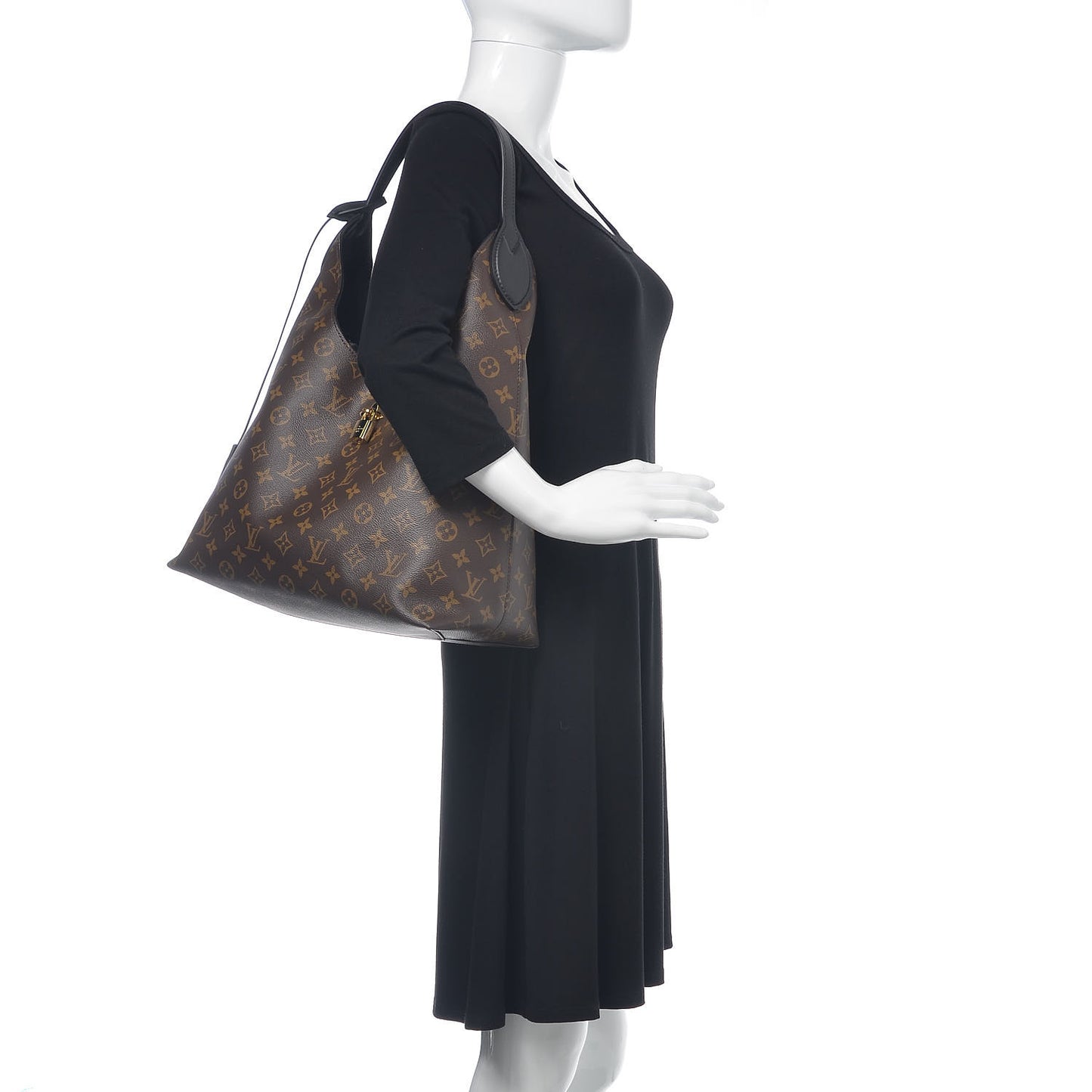 Monogram Flower Hobo Black