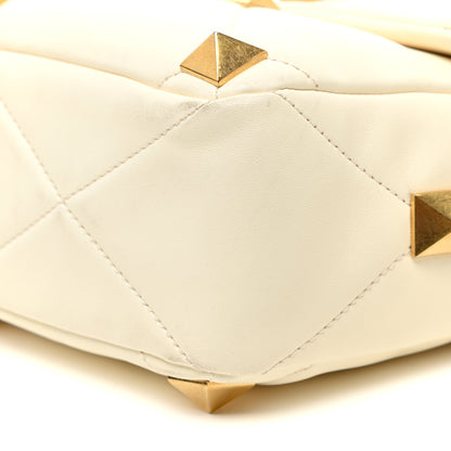 Valentino Garavani Nappa Large Roman Stud Shoulder Bag Ivory 8 of 18