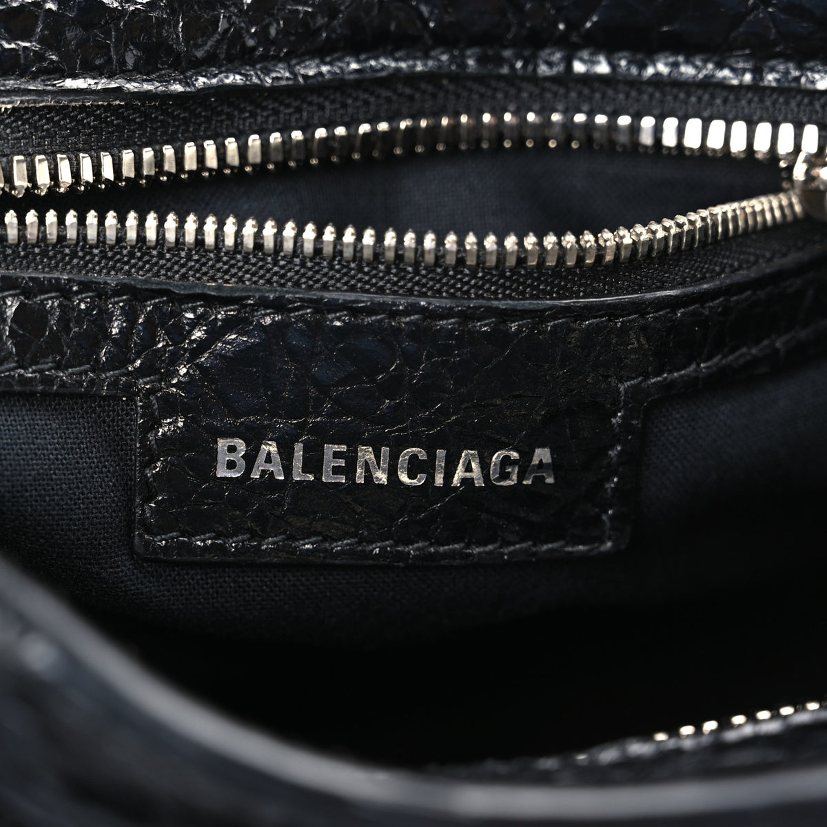 Balenciaga Agneau Arena Crystal Neo Cagole Handbag XS Black 7 of 12