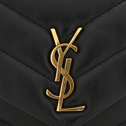 Saint Laurent Calfskin Y Quilted Monogram Toy Loulou Crossbody Bag Black 11 of 13