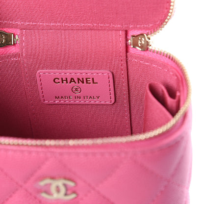 Chanel Caviar Quilted Mini Vanity Case With Chain Pink 5 of 8