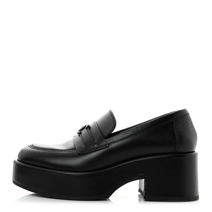 Chanel Calfskin CC Platform Loafers 35 Black 1 of 8
