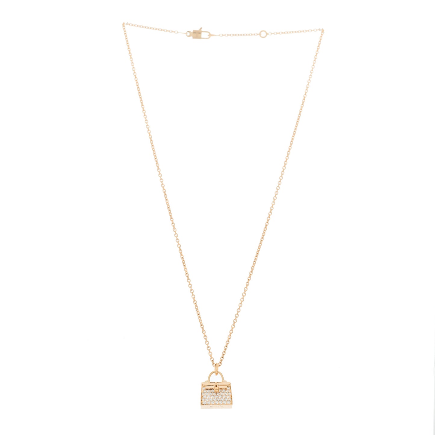 18K Rose Gold Diamond Kelly Amulettes Pendant Necklace