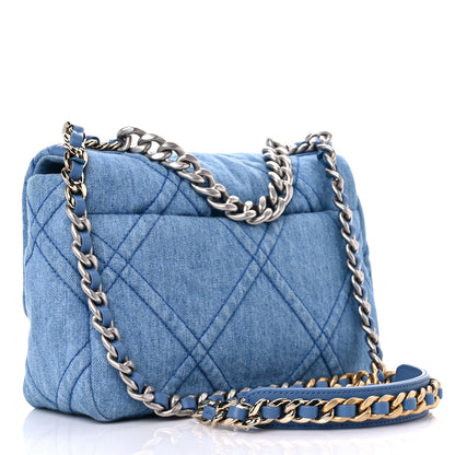 Chanel Denim Quilted Medium Chanel 19 Flap Blue 3 of 10