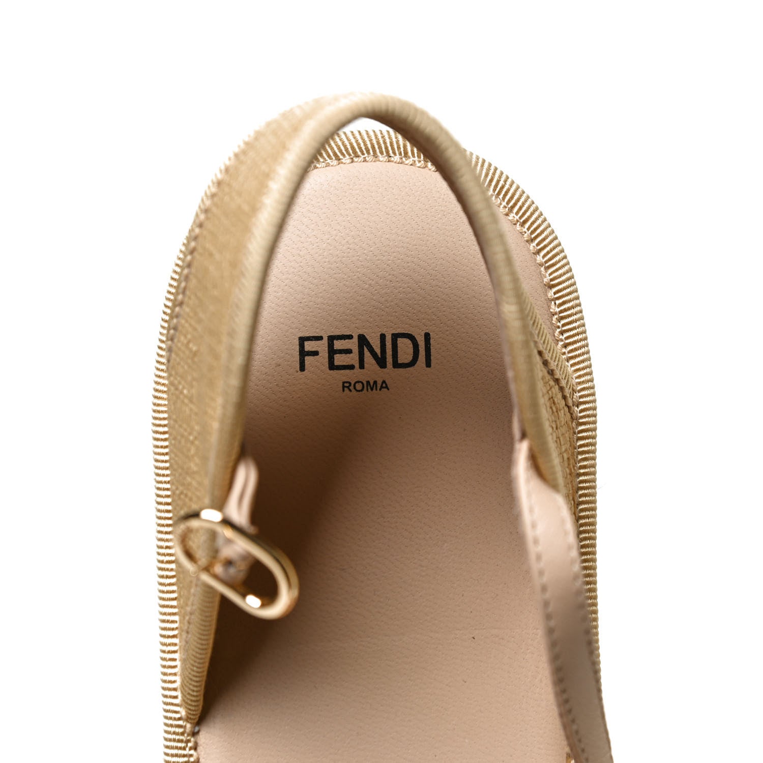 Fendi Raffia FF Embroidered Espadrille Platform Sandals 40 Natural 9 of 9