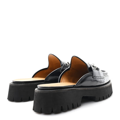 Gucci Magnum Calfskin Womens Horsebit Platform Mules 37 Black 5 of 9