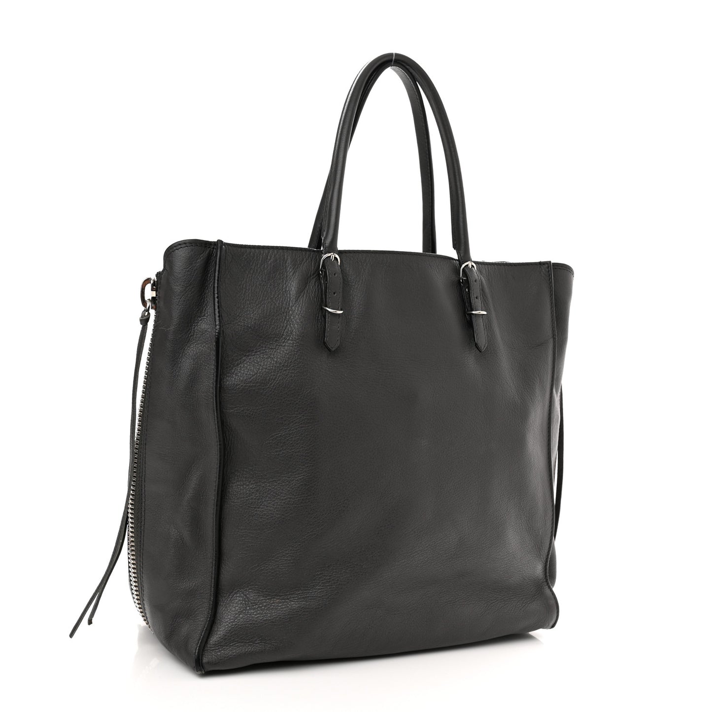 Veau Papier A5 Zip Around Tote Gris Fossile