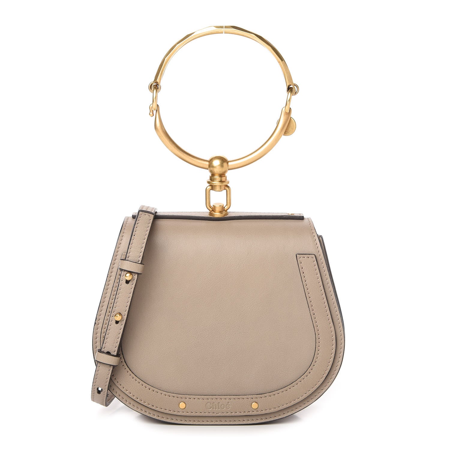 Chloe Calfskin Suede Small Nile Bracelet Bag Motty Grey 1 of 10