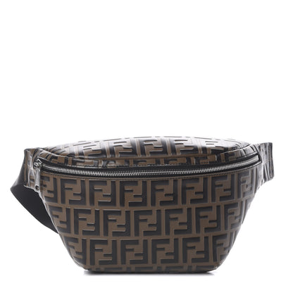 Fendi Vitello Century Bi-Color FF 1974 Embossed Belt Bag Maya Black 1 of 8
