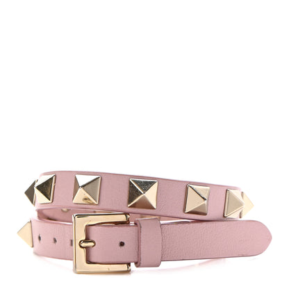 Valentino Garavani Vitello Rockstud Double Wrap Bracelet Poudre 1 of 6