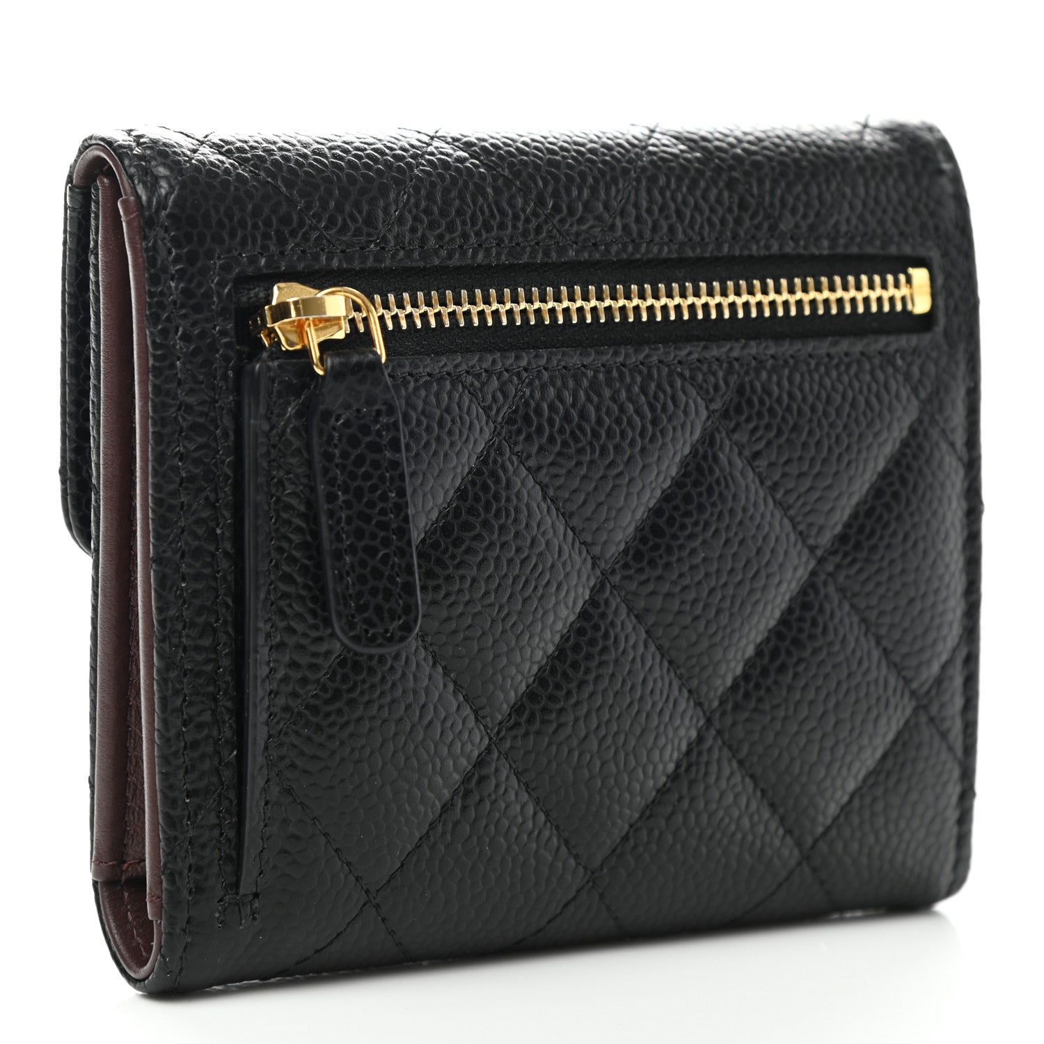 Chanel Caviar Quilted Compact Flap Wallet Black 3 of 9