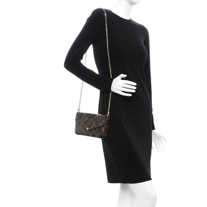 Louis Vuitton Monogram Blossom Pochette Felicie Chain Wallet Black 2 of 14