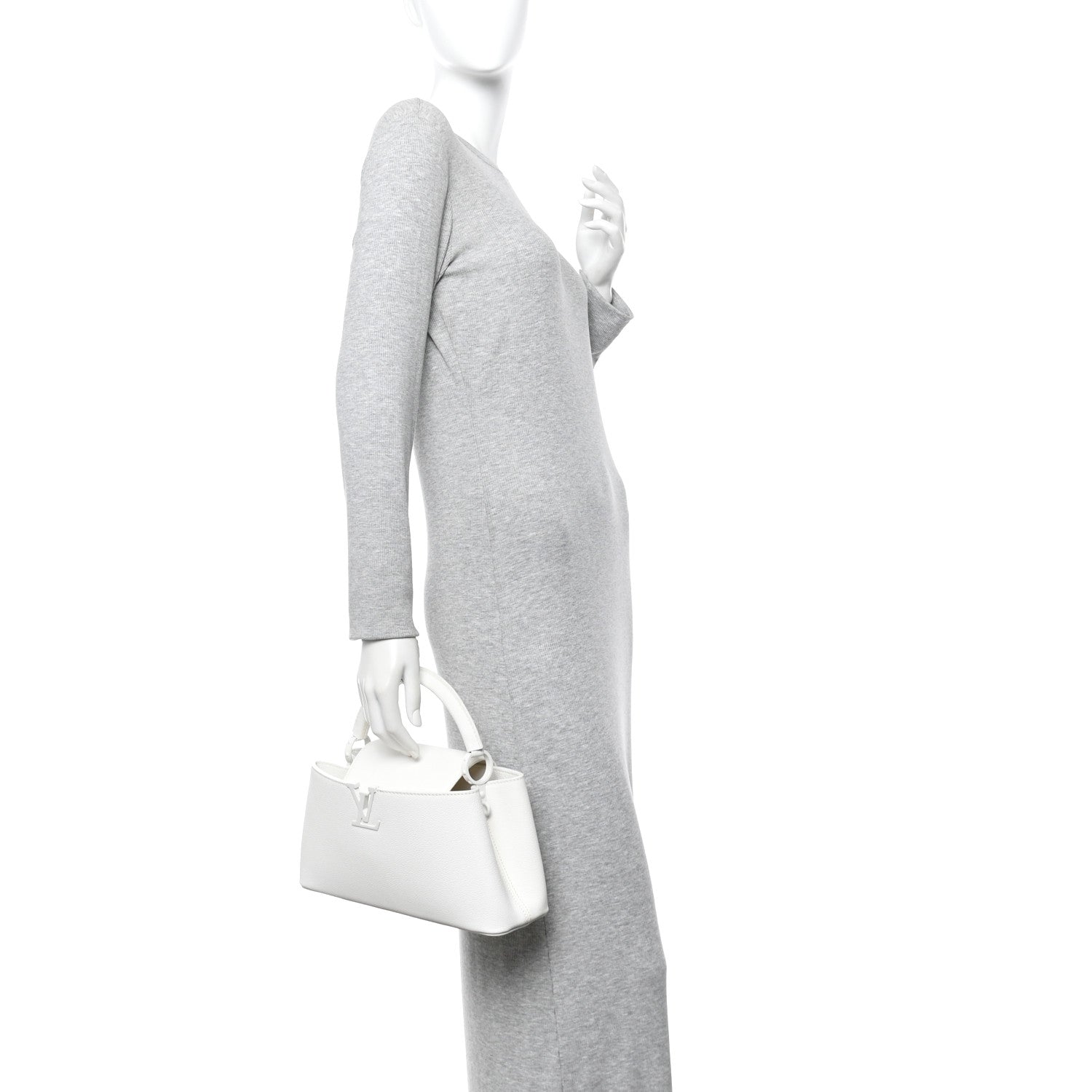 Louis Vuitton Taurillon Capucines East West MM Optic White 2 of 9