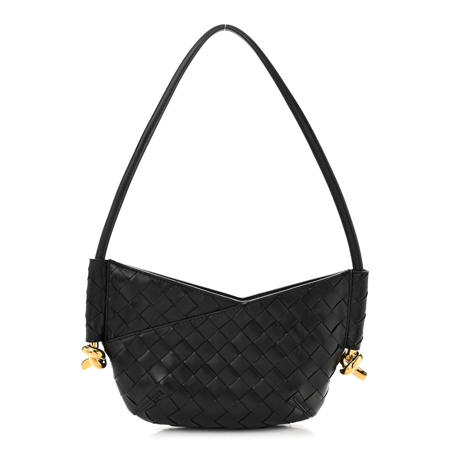 Nappa Intrecciato Mini Solstice Shoulder Bag Black