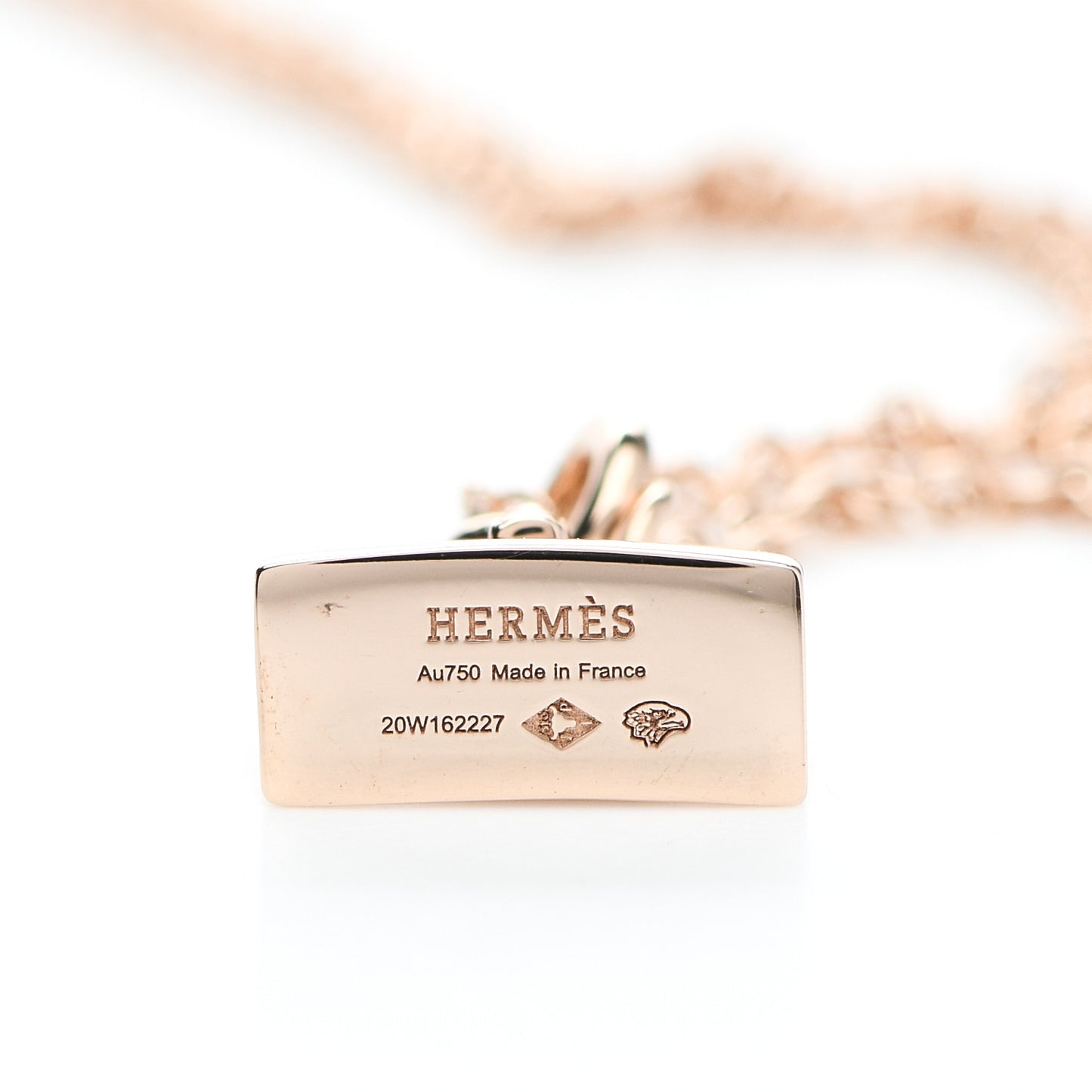 18K Rose Gold Diamond Birkin Pendant Necklace
